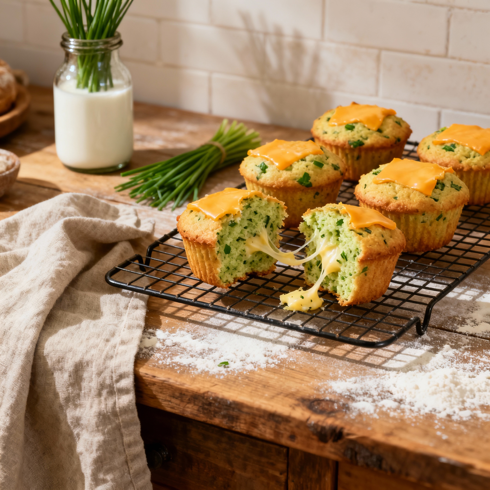 Pikantní muffiny s wolffií a čedarem